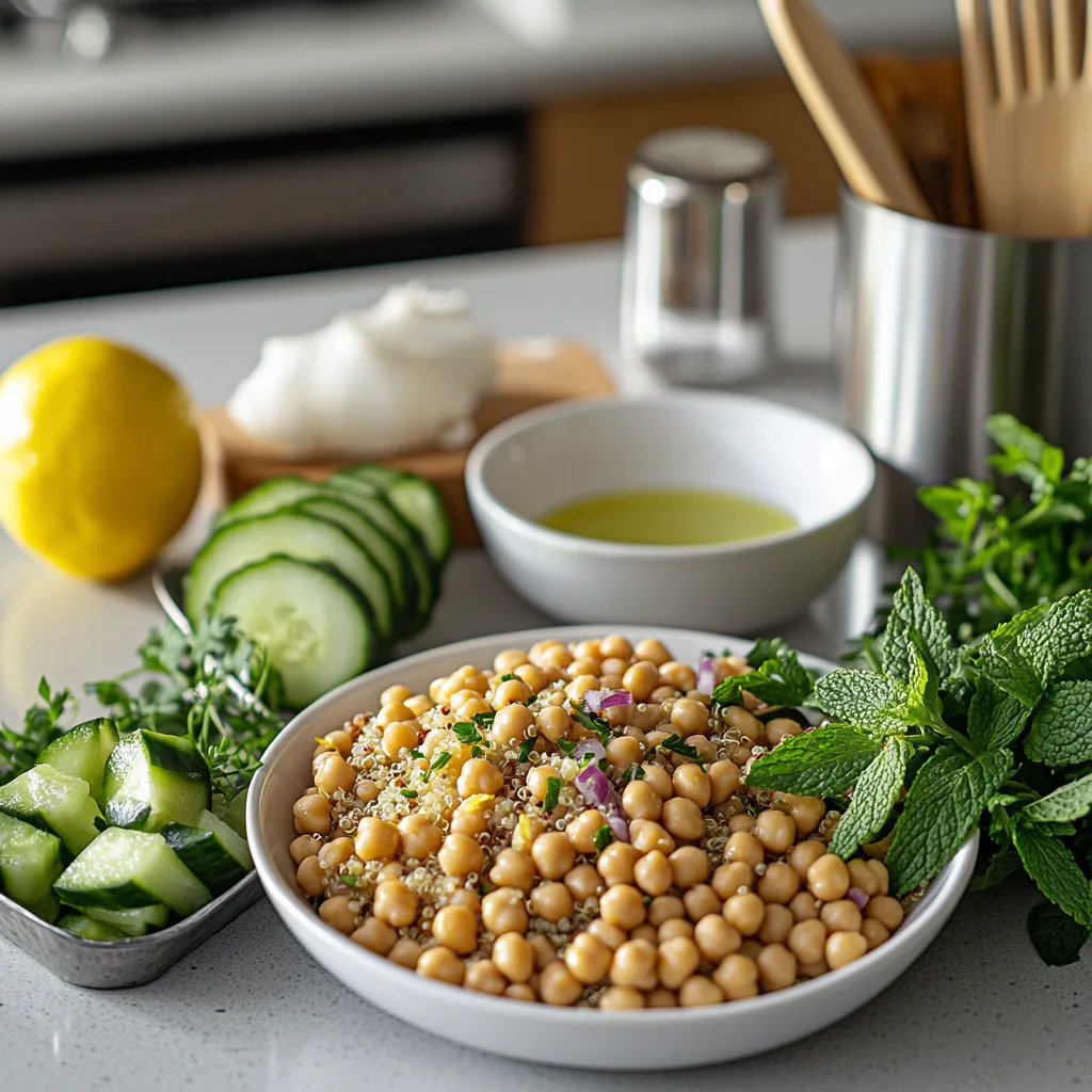 Lemon Herb Quinoa with Garbanzo Beans