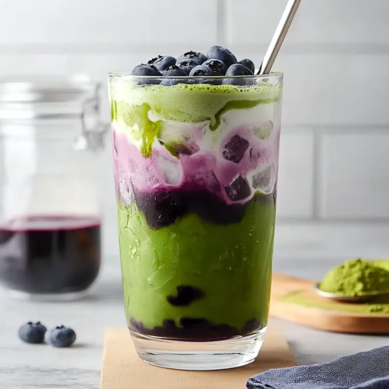 Iced Blueberry Matcha Latte